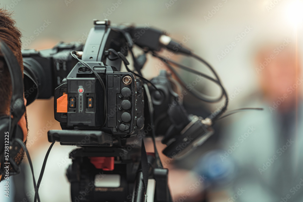 Fototapeta premium TV Camera at a Local Media Conference