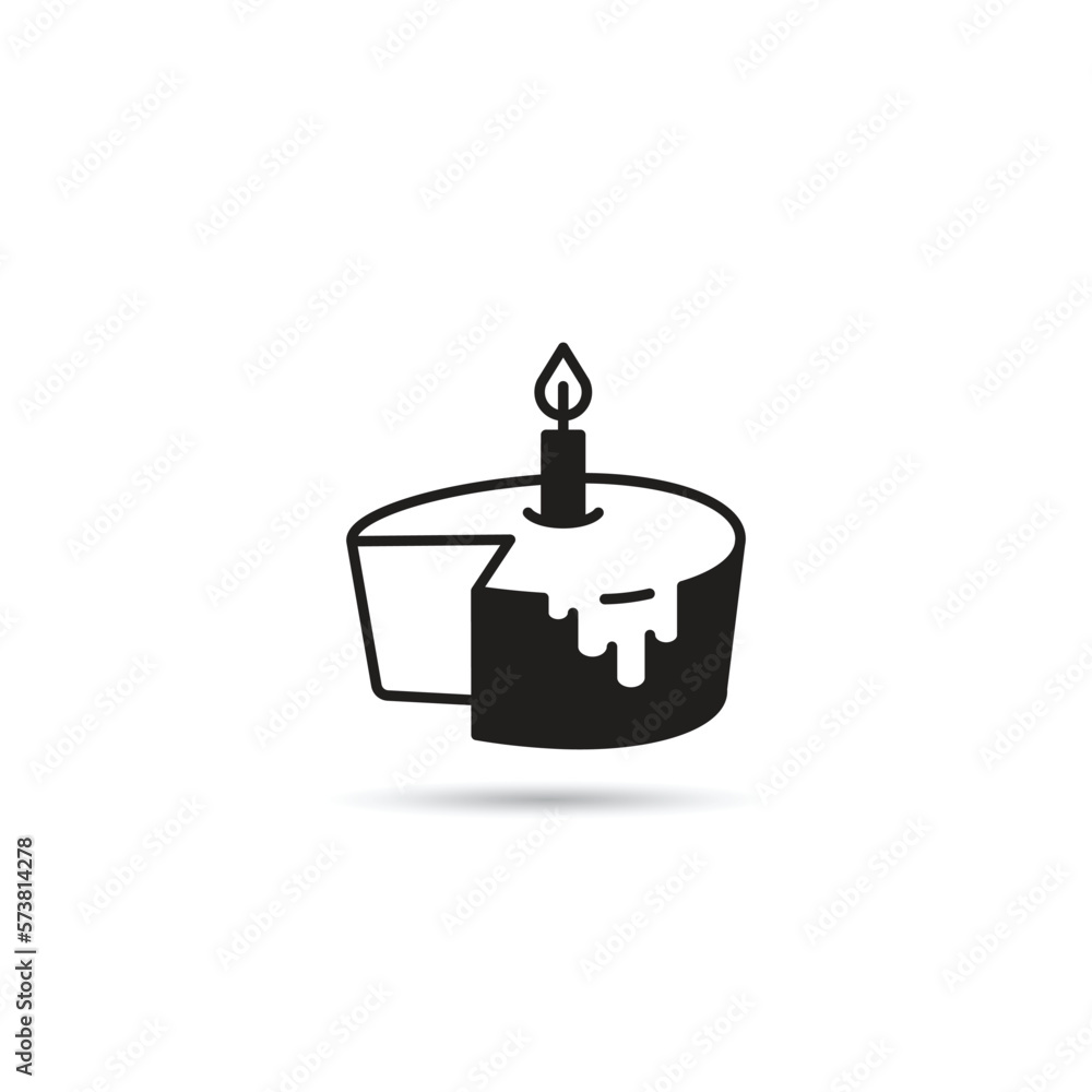 birthday cake icon on white background