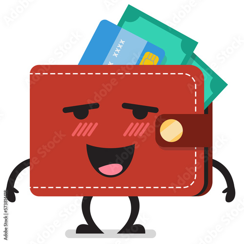 Embrassing wallet character emoticon photo
