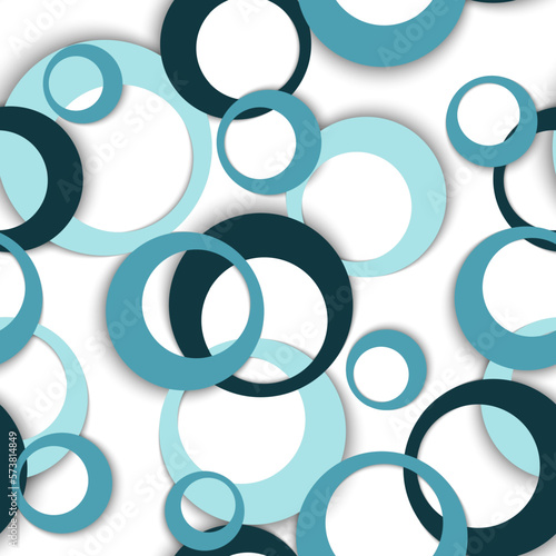 Circle rings geometric seamless pattern, round shapes