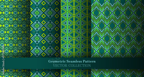 Artistic geometry argyle seamless tracery set. Islamic tracery ethnic patterns. Argyle zigzag geometric vector repeating ornament collection. Cover background swatches.