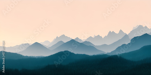 abstract scenery pastel sky and mountain, background © pattozher