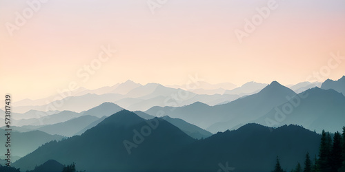 abstract scenery pastel sky and mountain, background