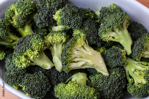 Macro photo green fresh vegetable broccoli.Broccoli vegetable is full of vitamin.Vegetables for diet and healthy eating.Organic food. 