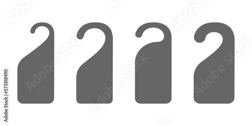 Set of door hangers or closet dividers templates. Do not disturb, please knock or keep silence labels. Wardrobe organizer tools isolated on white background. Vector illustration
