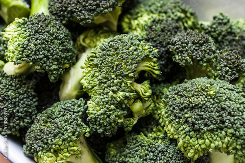 Macro photo green fresh vegetable broccoli.Broccoli vegetable is full of vitamin.Vegetables for diet and healthy eating.Organic food. 