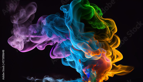 Colorful smoke background. Generative AI