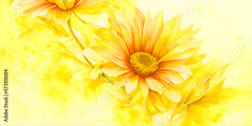 abstract yellow flower background, illustration, Generative, AI