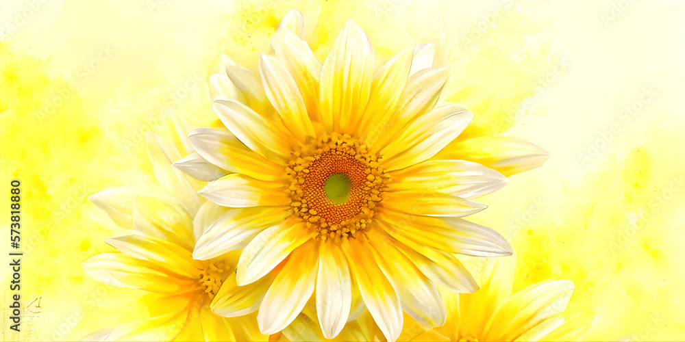 abstract yellow flower background, illustration, Generative, AI abstract yellow flower background, illustration, Generative, AI