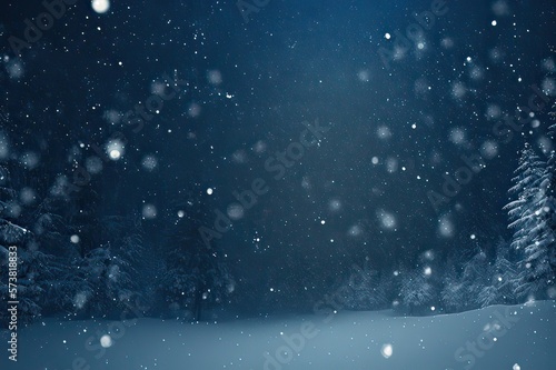 Snowy Scene: Snowfalling. Photo generative AI © pixardi