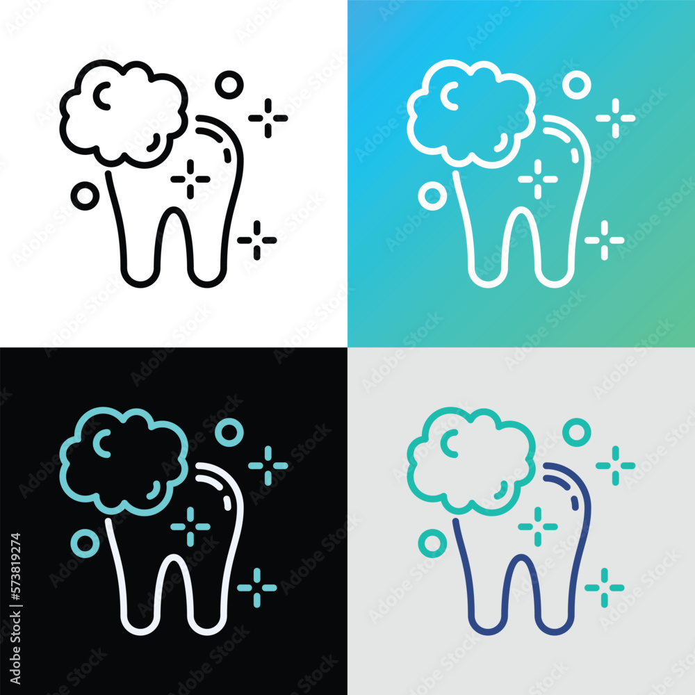 Teeth whitening thin line icon. Clean shine teeth. Dental treatment. Vector illustration. Teeth whitening thin line icon. Clean shine teeth. Dental treatment. Vector illustration.