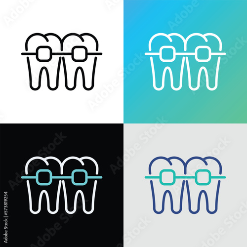 Orthodontics thin line icon. Braces, tooth correction. Dentistry. Vector illustration.