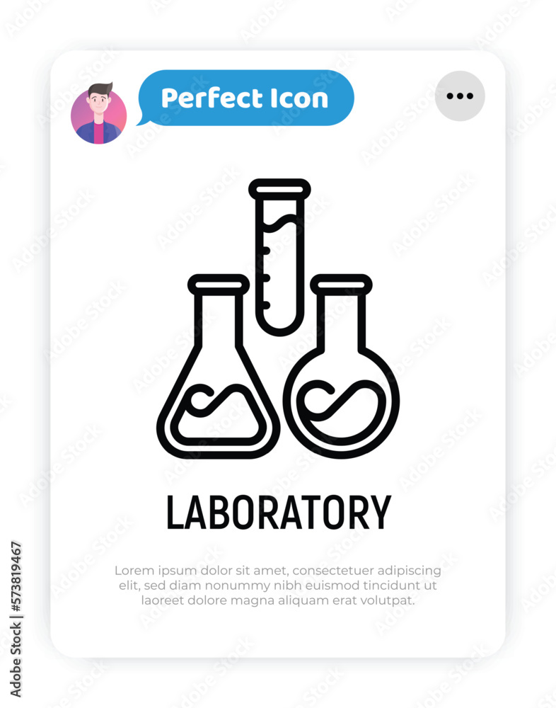 Laboratory symbol: test tubes in different shapes. Thin line icon. Modern vector illustration for lab research. Laboratory symbol: test tubes in different shapes. Thin line icon. Modern vector illustration for lab research.