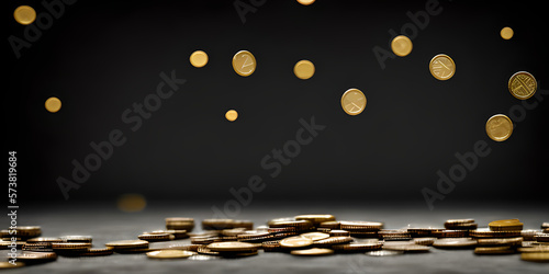 gold coin on floor with dar...