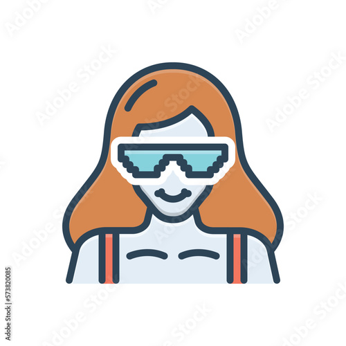 Color illustration icon for stylish
