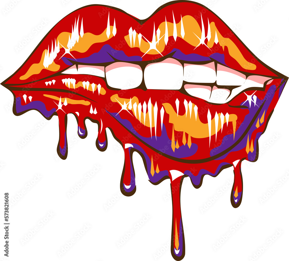 Dripping lips png graphic clipart design Stock Illustration | Adobe Stock