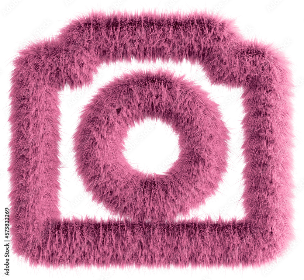 Pink fluffy 3D photo icon Pink fluffy 3D photo icon