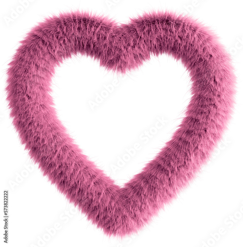 Pink fluffy 3D heart icon