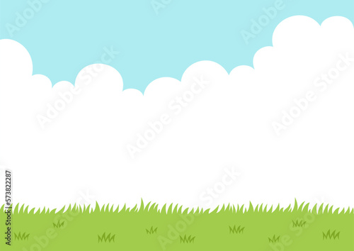 Spring grass with sky background. © soyon