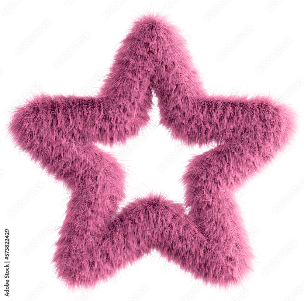 Pink fluffy 3D star icon Pink fluffy 3D star icon
