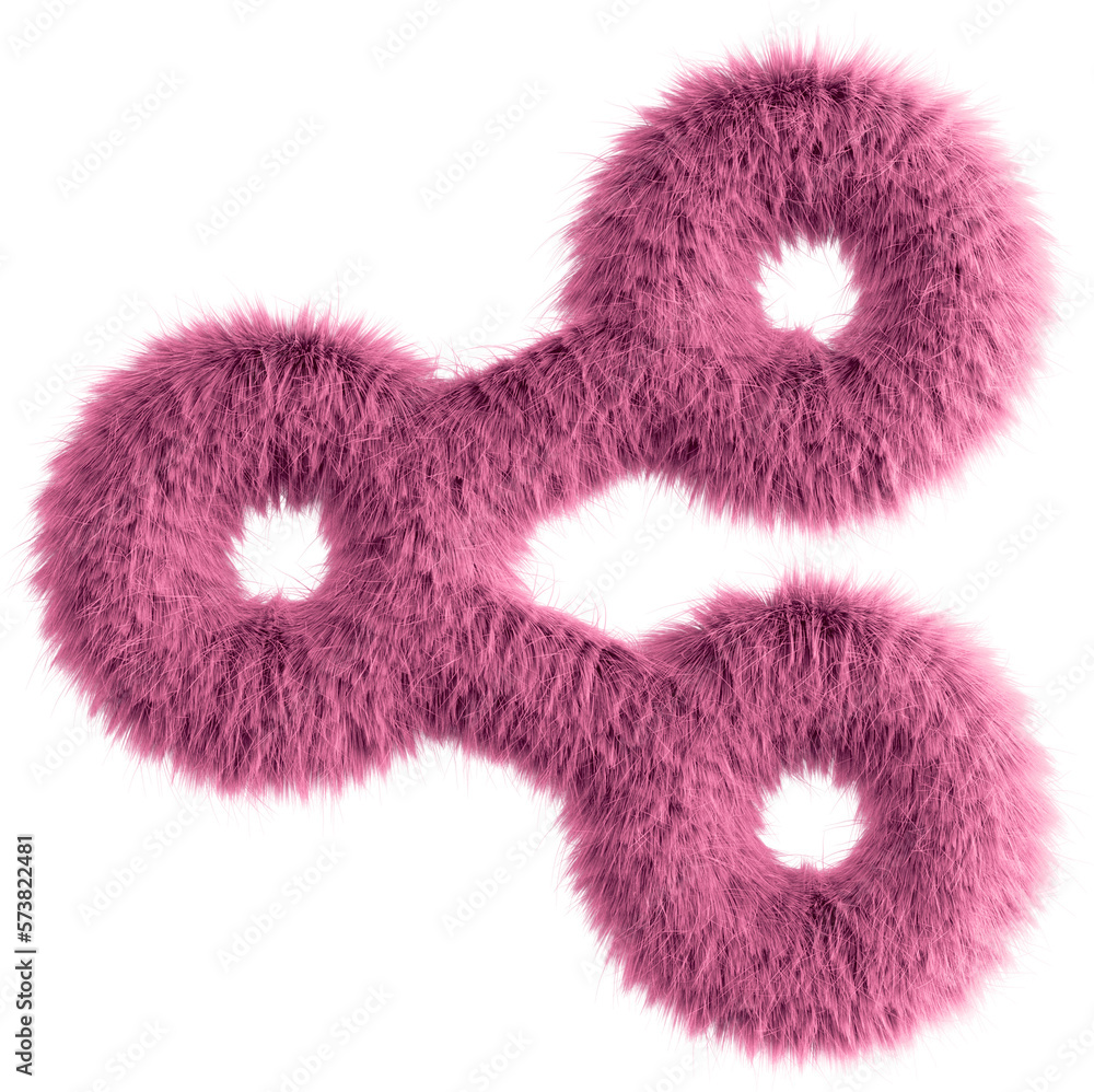 Pink fluffy 3D share icon Pink fluffy 3D share icon