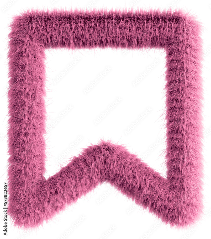 Pink fluffy 3D bookmark icon Pink fluffy 3D bookmark icon