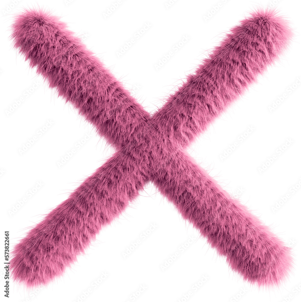 Pink fluffy 3D close icon Pink fluffy 3D close icon