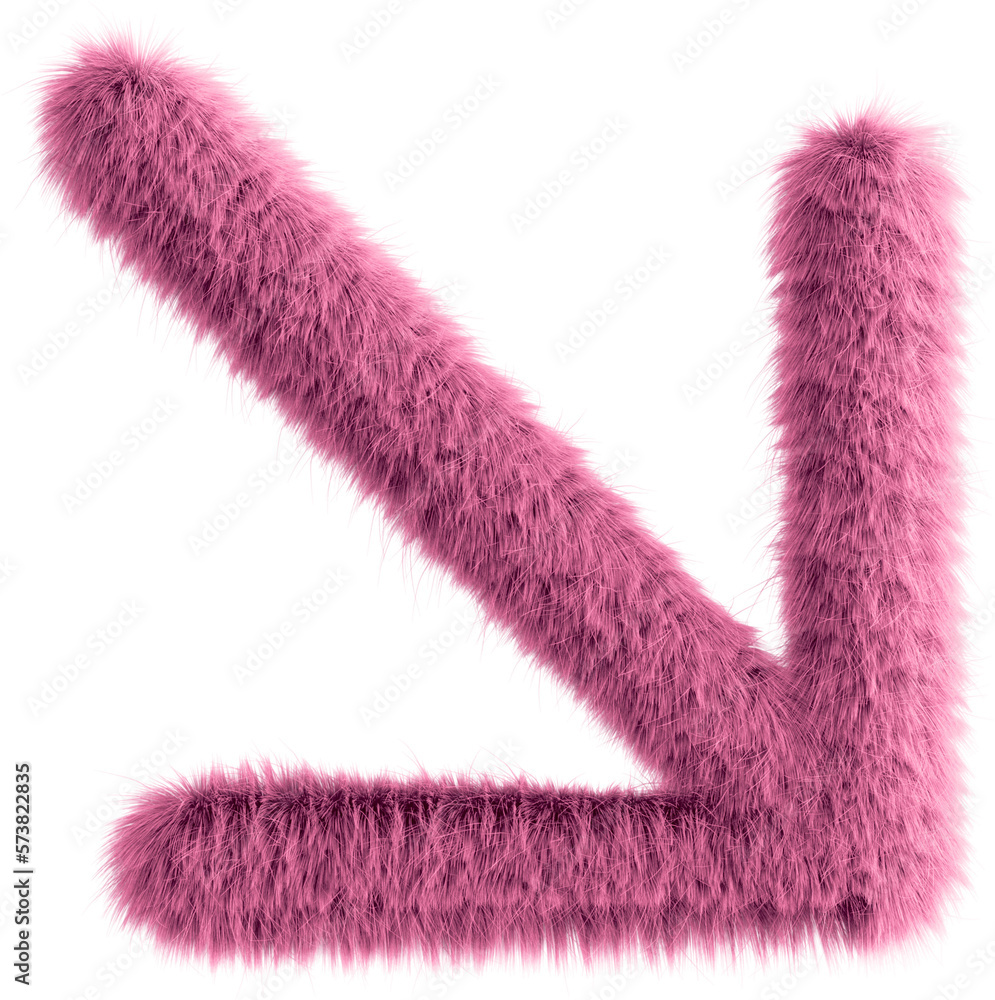 Pink fluffy 3D arrow bottom right icon Pink fluffy 3D arrow bottom right icon