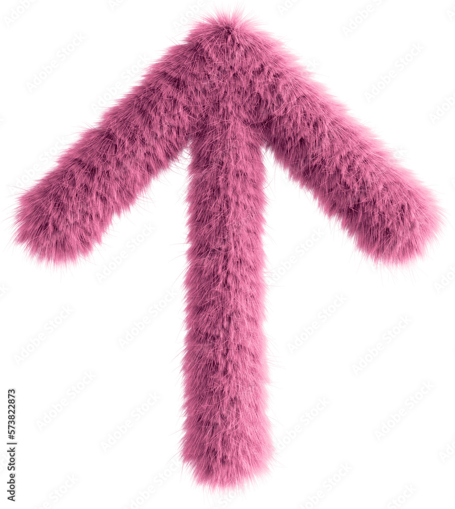 Pink fluffy 3D arrow top icon Pink fluffy 3D arrow top icon