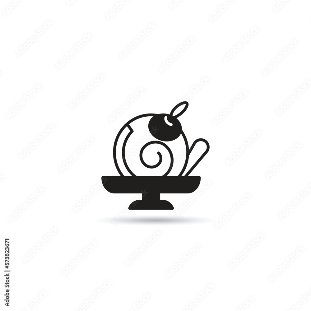 Fototapeta premium roll cake icon on white background