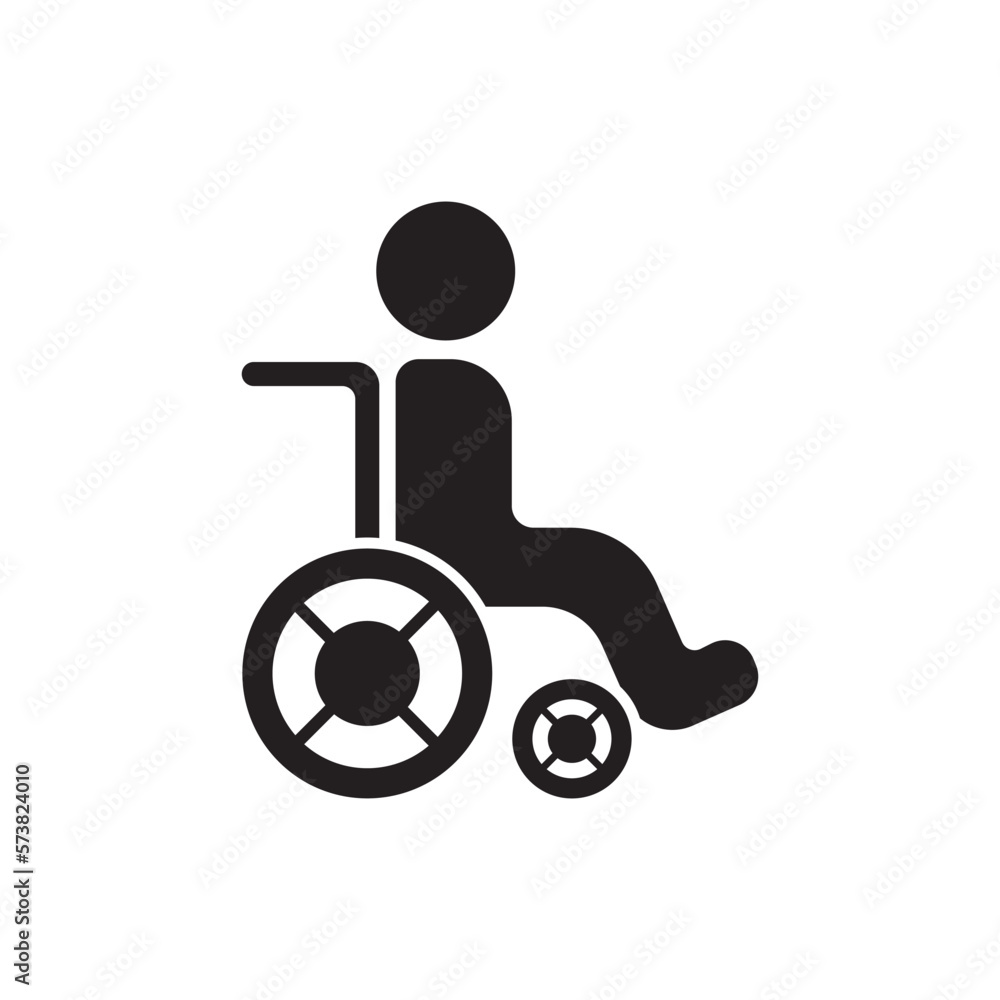 Simple wheelchair symbol icon,illustration design template. Simple wheelchair symbol icon,illustration design template.