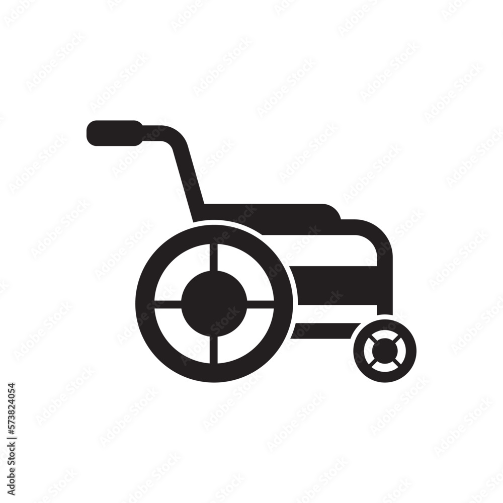 Simple wheelchair symbol icon,illustration design template. Simple wheelchair symbol icon,illustration design template.
