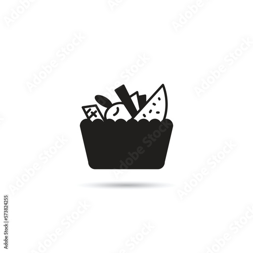 fruit bowl icon vector illustration