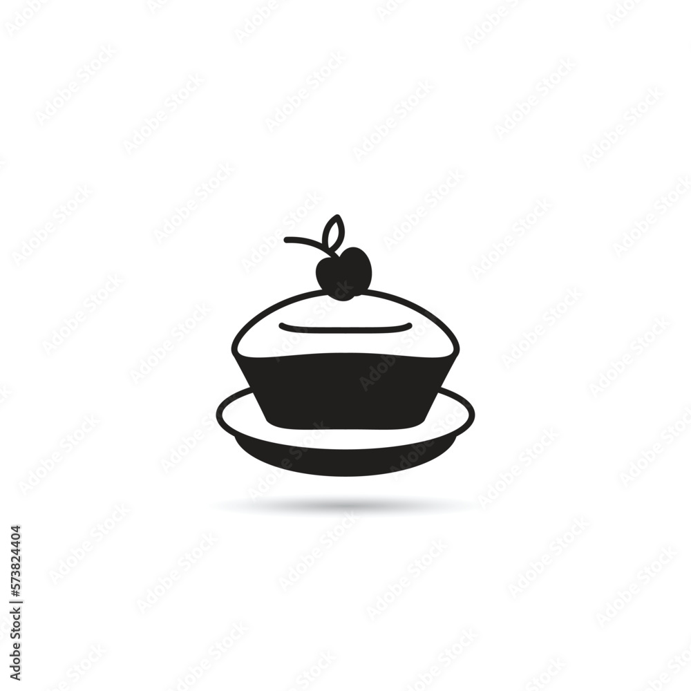 Obraz premium pudding cake icon vector illustration
