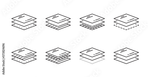 Material layer icon, waterproof fabric layer stack