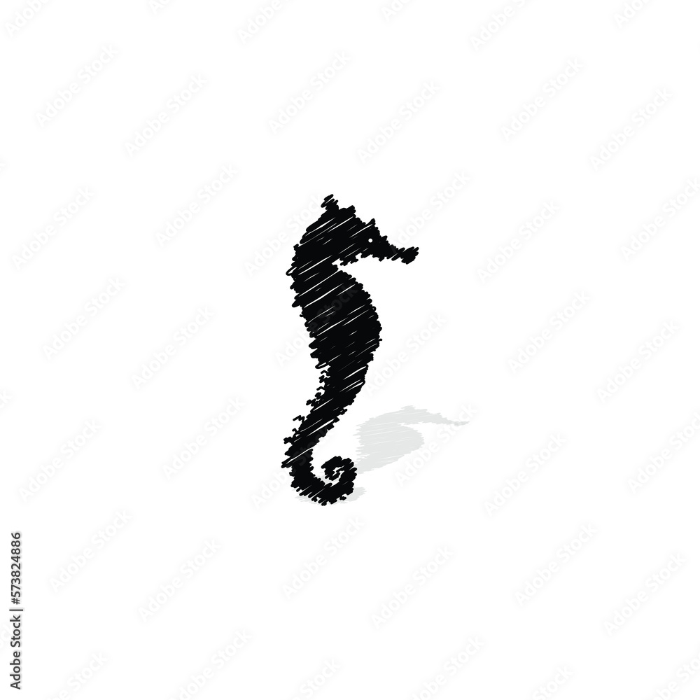 Fototapeta premium Seahorse icon isolated vector graphics