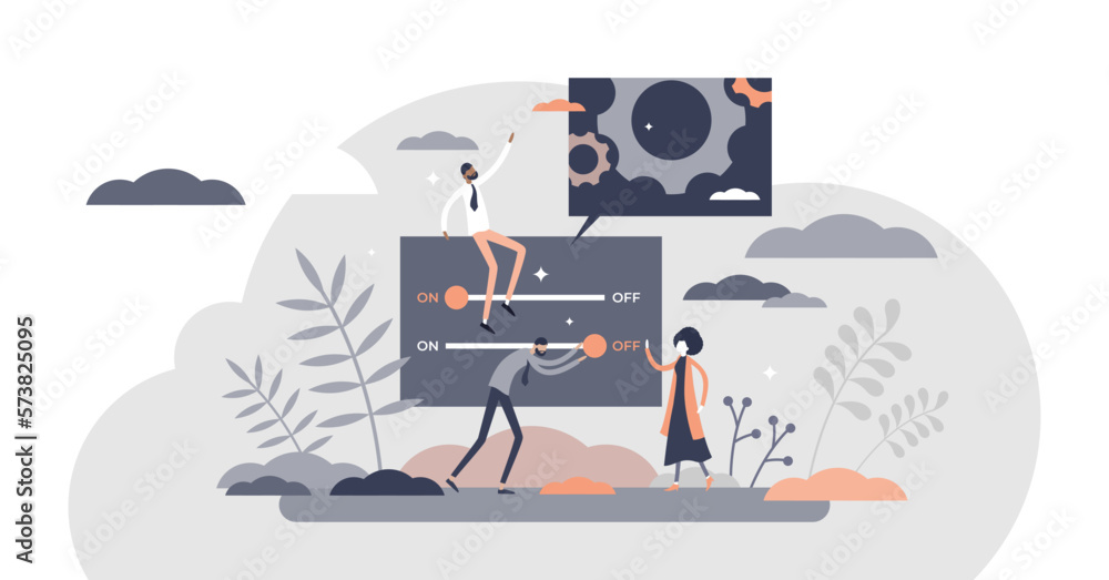 Customization as website or service adaption for customer tiny person concept, transparent background.Client wishes adjustment and personal approach illustration. Customization as website or service adaption for customer tiny person concept, transparent background.Client wishes adjustment and personal approach illustration.