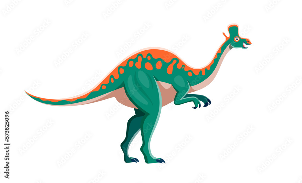 Fototapeta premium Cartoon Lambeosaurus dinosaur funny character