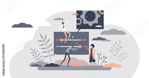 Customization as website or service adaption for customer tiny person concept, transparent background.Client wishes adjustment and personal approach illustration.