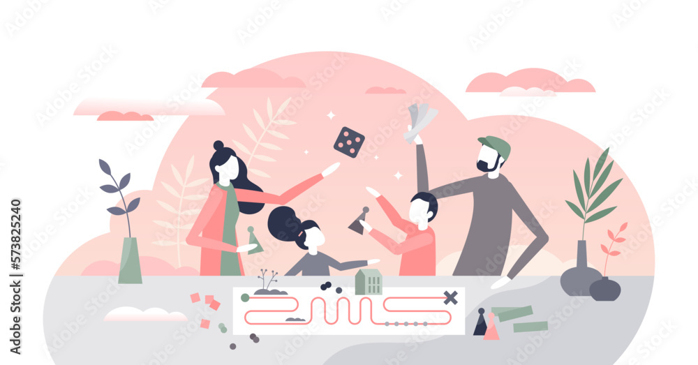 Family play as quality time together with kids parents tiny person concept, transparent background. Children activity with mother, father in positive playful mood illustration.