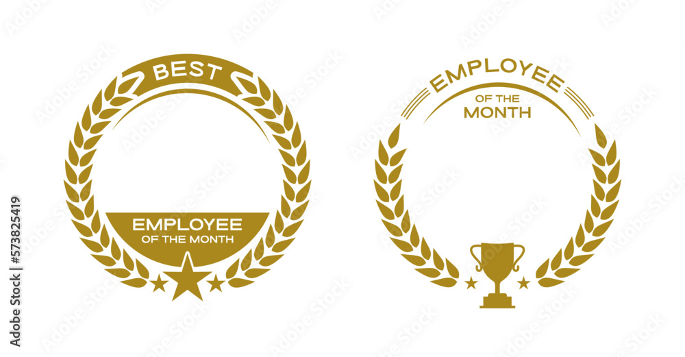 Employee of the month vector badge design - obrazy, fototapety, plakaty 