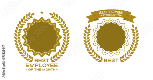 Employee of the month vector badge design
