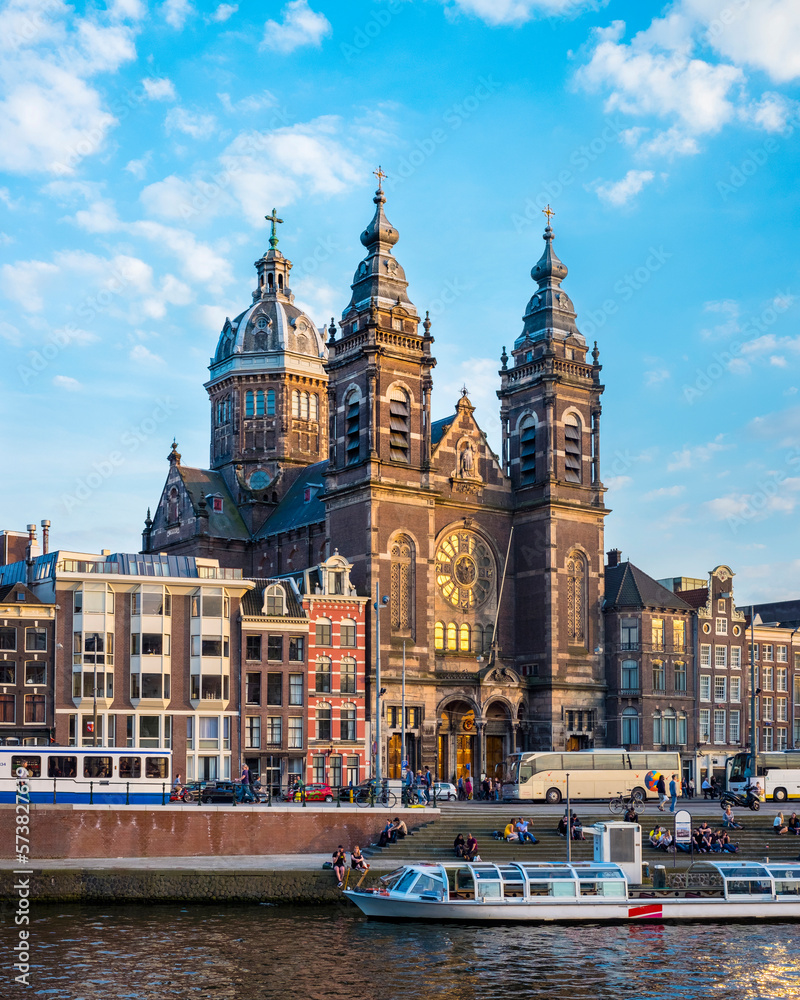 View Of The Basilica Of Saint Nicholas In Amsterdam, Netherlands View Of The Basilica Of Saint Nicholas In Amsterdam, Netherlands