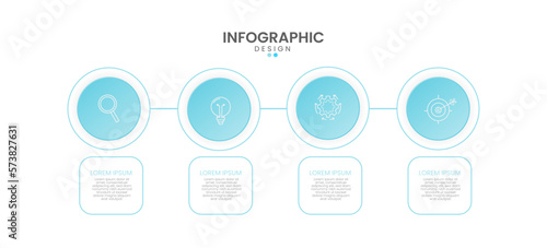 Creative concept for Infographic with 4 options or steps processes. Infographic for business concepts. Can be used for process, presentations, layout, banner. Vector illustration
