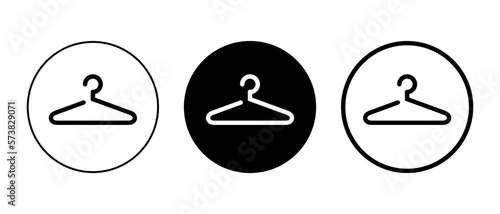 Clothes hanger icon vector. Wardrobe and household concept