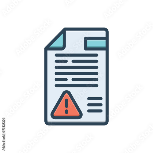 Color illustration icon for disclaimers