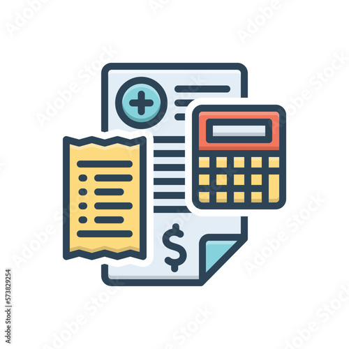 Color illustration icon for expenses