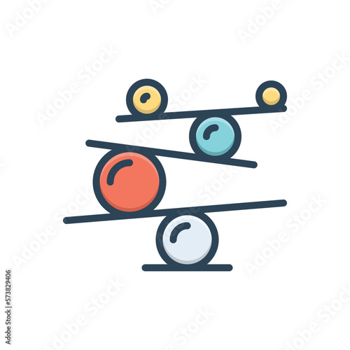 Color illustration icon for balanced