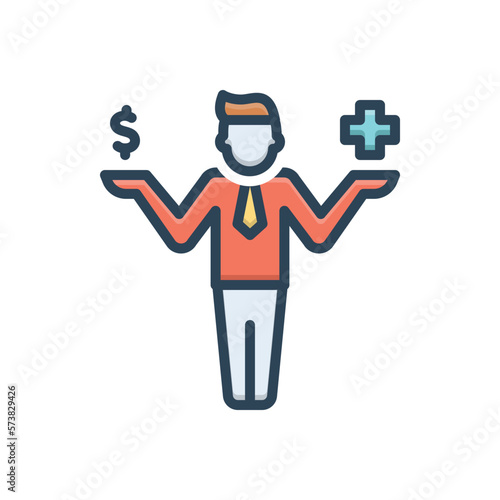Color illustration icon for benefits