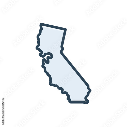 Color illustration icon for california